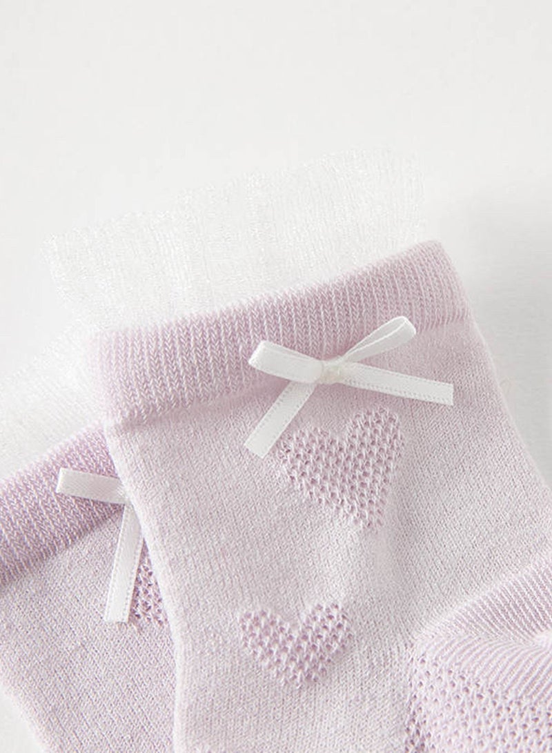 Dave & Bella Purple hearts socks set - Image 2